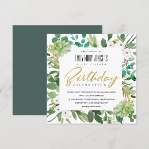 GROENE WATERVERF WREATH FOLIAGE ELKE LEEFTIJD BIRT KAART