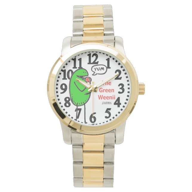 Groene Weeni "Yum" polshorloge Horloge (Voorkant)