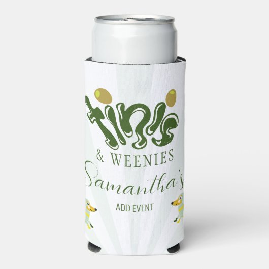 Groene Weenies & Tinis Grappig Martini Verjaardags (Seltzer Voorkant)