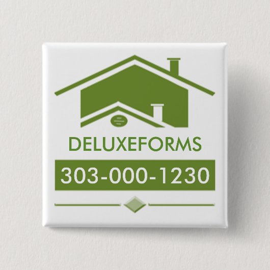 Groene weg vierkante button 5,1 cm (Voorkant)