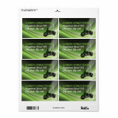 Groene wegbiker/motorhuwelijk etiket (Full Sheet)