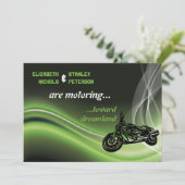 Groene wegbiker/motorhuwelijk kaart (Staand voorkant)