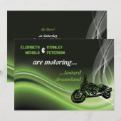 Groene wegbiker/motorhuwelijk kaart (Voorkant / Achterkant)