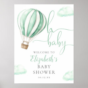 Groene Welcome Teken voor Baby Shower met Heet Luc Poster