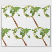 Groene wereld cadeaupapier (Vlak)