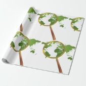 Groene wereld cadeaupapier (Uitgerold)