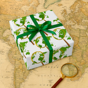 Groene wereld cadeaupapier