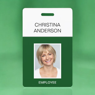 Groene werknemer - naamfoto zakelijk werk badge