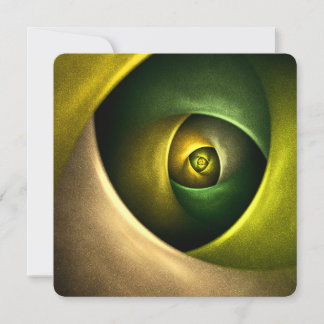 Groene Wervelende Bloem Moderne Abstracte Kunstpat Kaart