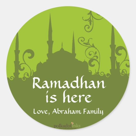Groene werveling moskee Stickers (Voorkant)