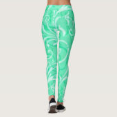 Groene wervelpatroon Leggings (Achterkant)