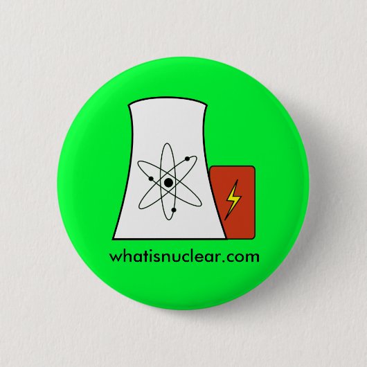 Groene whatisnuclear.com-speld ronde button 5,7 cm (Voorkant)
