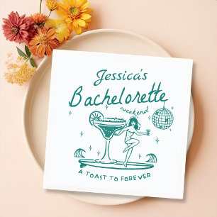 Groene Whimsical Hand getrokken Funky Bachelorette Servet