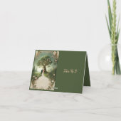 Groene Whimsical Middeleeuws Bos Trouwtafel Kaart (Achterkant)