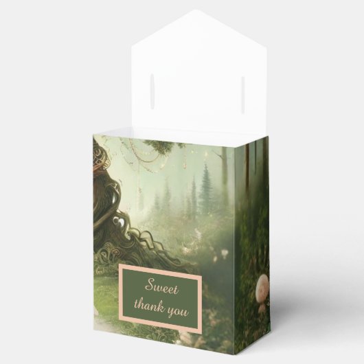 groene Whimsical Middeleeuwse Bos Bruiloft Bedankdoosjes (Geopend)