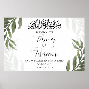 Groene wijnstok moslim islamitische henna partij b poster