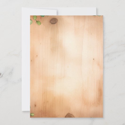 Groene wijnstok op hout St Patrick's Day rustieke Kaart (Achterkant)