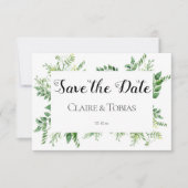 Groene Wild Herb Spring Foliage Save the Date Kaar Kaart (Voorkant)