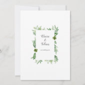 Groene Wild Herb Spring Foliage Wedding Kaart (Achterkant)