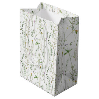 Groene wilde bloemen medium cadeauzakje