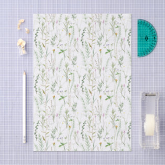 Groene wilde bloemen tissuepapier