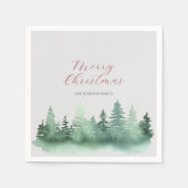 Groene Wilde Bos Kerstbomen Servet (Voorkant)