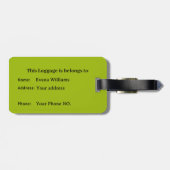 Groene Wilde Dierenprint  Bagagelabel (Achterkant horizontaal)