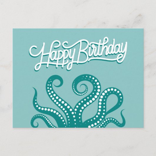 Groene Wilde Octopus Tentakels Gefeliciteerd Briefkaart (Voorkant)