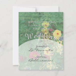 Groene Wildflower Daisies & Clover Wedding Uitnodi Kaart