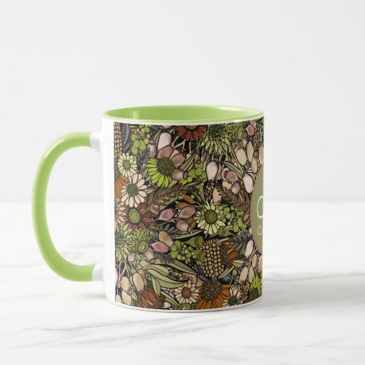 Groene Wildflower Garden Pattern Mok (Links)