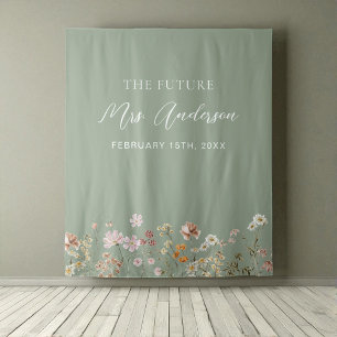 Groene Wildflower Toekomst Mevrouw Photo Booth Ach Wandkleed