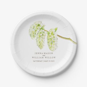 Groene wilgen catkins aangepaste bruiloft borden papieren bordje