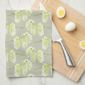 Groene wilgen waterverf gepatterd theedoek (Quarter Fold)