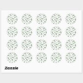 Groene Winter Bliss Bloemen Kerst sticker (Vel)