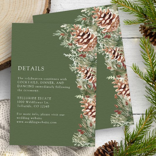 Groene Winter Details Card Informatiekaartje