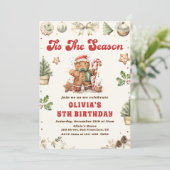 Groene Winter Kerstmis Gingerbread Cookie Verjaard Kaart (Staand voorkant)