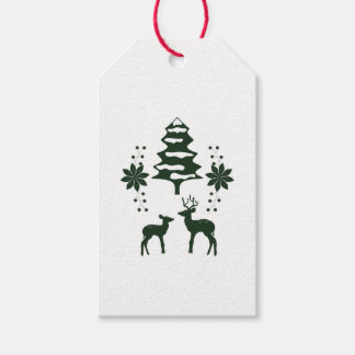 Groene Winterbos & Herten Vakantie Cadeaulabel