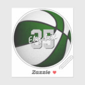 groene witte basketbalteamkleuren sticker (Vel)
