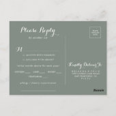 Groene Witte Berg Menu Keuze RSVP Briefkaart (Achterkant)