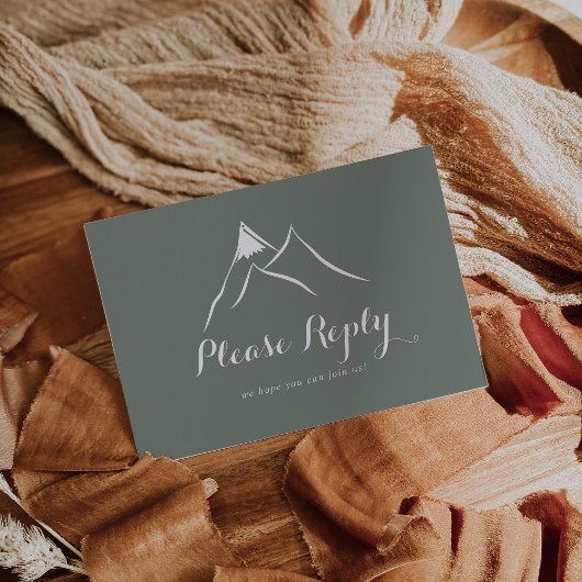 Groene Witte Berg Menu Keuze RSVP Briefkaart