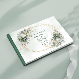 Groene Witte Blad Bruidsdouche Gastenboek