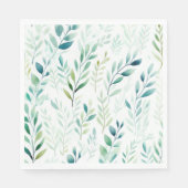 Groene witte bladeren servet (Voorkant)