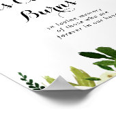 Groene witte bloem deze kaars brandt bord poster (Hoek)