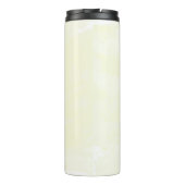 groene witte bloemen goud botanisch thermosbeker (Achterkant)