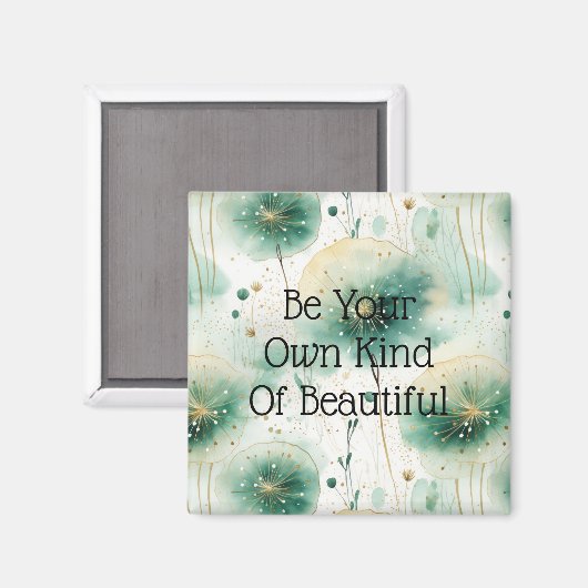 Groene witte bloemen magneet