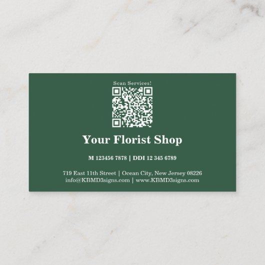 Groene & Witte Bloemist Loyalty Kaart (Achterkant)