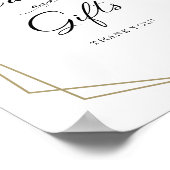 Groene witte bloemkaarten en geschenken bord  poster (Hoek)