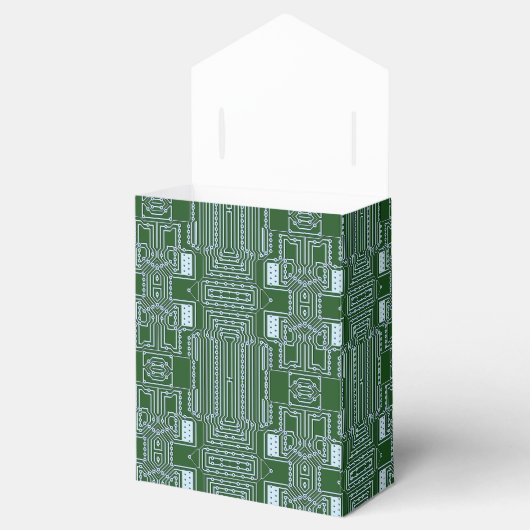 Groene witte-computercircuitaansluitingen bedankdoosjes (Geopend)
