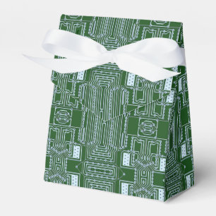 Groene witte-computercircuitaansluitingen bedankdoosjes