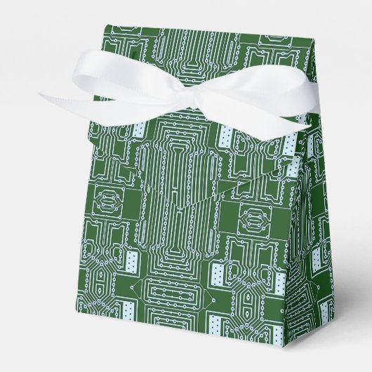Groene witte-computercircuitaansluitingen bedankdoosjes (Voorkant Zijde)